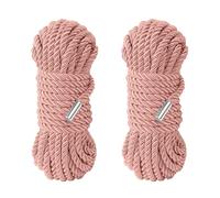 Soft Silk Nylon Rope-64 feet 20m Multi-Function Natural Durable Long Rope (2 Pack of Light Pink)