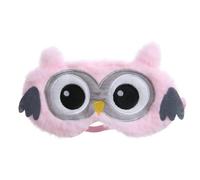 Soft Silk Owl Toy Eye Mask Sleeping Mask Plush Eye Shade Cover 3D Cartoon Eyeshade Relax Sleep Mask(Pink)