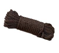 Soft Silk Rope Solid Braided Twisted Ropes,10m Durable and Strong All Purpose Twine Cord Rope String Thread Cord (Brown)