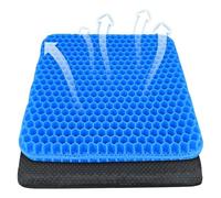 Soft Sitter Honeycomb Cushion - Large Gel Seat Cushion 42 x 35 x 3.5cm Double Thick Car Seat Pads with Cloth Cover Cooling Gel Chair Pad Breathable Cushion Sitter for All-Day Comfort and Posture, Blue