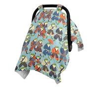 Soft Skin Friendly Baby Car Seat Cover Converts to Play Mat Nursing | Minky Dot Reverse Side Baby Stroller Cover Baby Car Seat Usage Japanese Samurai Frogs