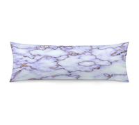 Soft Skin-Friendly Body Pillow Covers, Marble Pattern Bolster Pillow Cases with Zipper Closure for Couch Bed Bedroom, Long Bolster Pillowcase Both Sides Print (50 x 137cm/ 4.5ft)