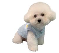 Soft, Skin-Friendly, Comfortable and Warm Cute Vest, Suitable for Small Puppies and Kittens Such as Teddy, Bichon, and Pomeranian (Blue,Medium)
