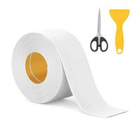 Soft Skirting Board, Self-Adhesive, PVC Skirting Board, Self-Adhesive, for Kitchen and Bathroom (White)