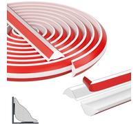 Soft Skirting Board, Self-Adhesive Trim, TPE Triangle Decorative Strip, Ceiling Skirting Boards, White Ceiling Edges for End Strip, Kitchen Worktop, Wall Edges, Tile Edges (6 m (9 x 12 mm))