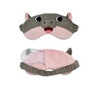 Soft Sleep - Cute Hippo Eye , Plush Eye Cover, Soft Light Blocking with Comic Design | Travel Rest Accessory