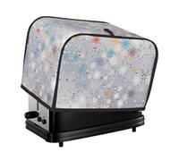 Soft Snowflakes Toaster Cover 2 Slice, Waterproof Bread Machine Covers with Pockets Universal Size Kitchen Small Appliance Cover with Handle, Dust and Fingerprint Protection