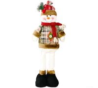 Soft Snowman Plush Doll Retro Check Pattern 55cm Max(Snowman)