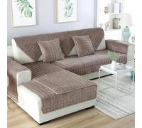 Soft Sofa Cover Non Slip Sofa Protector Thick Warm Vintage Couch Cover Breathable Universal Furniture Slipcover For L Shaped U Shaped 1 2 3 4 Seater Sectional Sofa Brown 90x180cm