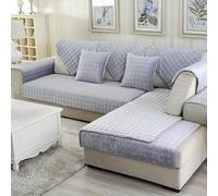 Soft Sofa Cover Non Slip Sofa Protector Thick Warm Vintage Couch Cover Wear Resistant Dustproof Furniture Shield Suitable For L Shaped U Shaped Sectional Couch 1 Light Gray 90x180cm
