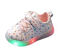 Soft Sole Light Up Sneaker for Toddler Baby Boys Girls Open Toe Cute Pattern First Walking Sport Shoes Led Non Slip C Shoes Baby Girl Summer Toddler Boys Brown Shoes (Pink, 5 Toddler)