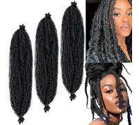 Soft Springy Afro Twist Hair Pre-Separated Spring Twist Hair,Soft TwistHair for Afro Marley Locs,Black Pre-Separated hair,for Distressed Locs Afro Kinky Curly Marley Braiding hairs Extensions (24inch)