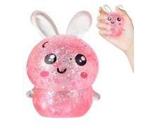 Soft Squeeze Toy Set, Cute Cartoon Bunny Fidget, Glitter Sensory Design for Stress Relief Fun, Squishy Elastic Material with Non Sticky Finish, Party Favor Gift Pack, Daily Use for Kids Teens Adults