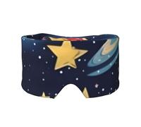 Soft Starry Sky Universe Space Print Eyes Cover with Adjustable Strap for Sleeper Night Sleeping Work Nap and Yoga