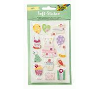 Soft - Sticker Party, high Quality Foam Stickers with hot foil Finish, 48 Assorted Stickers, Ideal for embellishing Greeting Cards, Crafts and Scrapbooking