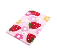 Soft Strawberry Flower Pattern Bath Mat Soft Touches Bathroom Rugs With Not Slip Base Easily Cleanings Decoration AntiSlip Bath Mats