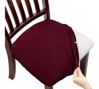 Soft Stretch Dining Chair Slipcovers - Removable & Washable Protectors for Kitchen & Restaurant Chairs(Red,1pc)
