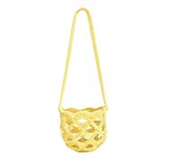Soft Stretch Knitted Crochet Wine Glass Cross Body Lanyard Holder, Foldable Reusable Hands-Free Stemmed Drink Glass Carrier Bag for Summer Beach Festival Picnic Holiday Gift