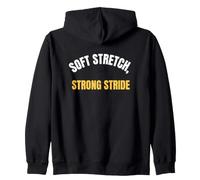 Soft Stretch, Strong Stride women who run and train Saying Zip Hoodie