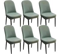 Soft Stretch Velvet Chair Covers for Dining Room 6 Pack Curved Back Elastic Fit Elegant Home Decor Banquet Party Universal Chair Protector Easy to Clean