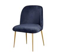 Soft Stretch Velvet Dining Chair Covers Armless Curved Back Protector Modern 6Pack for Living Room & Bedroom Navy Color Durable Slipcovers
