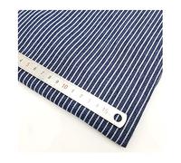 Soft Striped Fabric Denim Fabric Material for Sewing,Clothing Design, Shirts, Jeans 150 cm in Width(Size:Stripes 1,Color:Dark Blue)