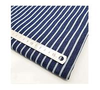 Soft Striped Fabric Denim Fabric Material for Sewing,Clothing Design, Shirts, Jeans 150 cm in Width(Size:Stripes 2,Color:Dark Blue)