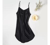 Soft Strokes Silk Women's Silk Slip Dress River Nymph - Black | Size: 18 Soft Strokes Silk Black 18