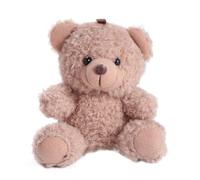 Soft Stuffed Bear Keyring Soft Curly Plush Toy, Soft Curly Plush Sitting Doll Bear Keychain Pendant Gifts (khaki)