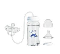 Soft Sucking Vessel, Professional Silicone Nursing Tool, 8x4 Inches Container with Flow Control, Leakproof Breast Milk Feeder, Anti-Colic Bottle with Ergonomic Style, Supply for Home Nursery