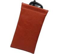 Soft Sunglasses case | Large Glasses Case Holder - Eyeglass Pouch Squeeze Top | Glasses pouch Lightweight Extra Layers, Brown Distressed, Large