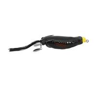 Soft Surface Frog Lure for Bass Fishing in Ponds and Shallows | Twin Blades, Soft Body with Colored Tassels, Weedless Design, Black Finish for Anglers