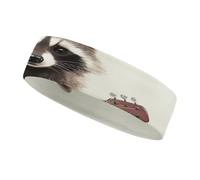 Soft Sweatbands for Men Women, Moisture-Wicking Sports Headbands | Funny Raccoon Non Slip Elasticity Soft Polyester Cloth Sweat Band for Tennis Basketball Running Gym Yoga