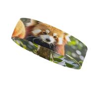 Soft Sweatbands for Men Women, Moisture-Wicking Sports Headbands | Red Pandas Non Slip Elasticity Soft Polyester Cloth Sweat Band for Tennis Basketball Running Gym Yoga