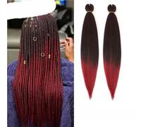 Soft Synthetic Braiding Hair for Kids Short Jumbo Braids Hair 12/16/20/26/30 Inch Pre Stretched Straight Hair Extensions-T1B-BG-26inches-8Pcs/Lot