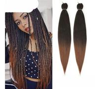 Soft Synthetic Braiding Hair for Kids Short Jumbo Braids Hair 12/16/20/26/30 Inch Pre Stretched Straight Hair Extensions-T1B/30-30inches-8Pcs/Lot
