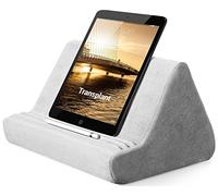Soft Tablet Stand Pillow with Pocket,Tablet Cushion Stand,Adjustable 3 Viewing Angle,Lazy Holder Stand for Bed Sofa,Compatible with iPads Tablets eReaders Smartphones Books Magazines (Light Grey)…