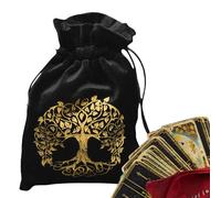 Soft Tarot Pouch | Standard Size Jewelry Cards with Drawstring Velvet Printed Tree/Skull Sugar Tree Bridge Bag Oracle