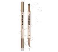 Soft Taupe 2-In-1 Freckle And Liquid Eyeliner Pen - Waterproof Smudge Resistant Fine Tip Precision Liner With Faux Stamp Applicator For Natural Sun-Kissed Look & Subtle Everyday Makeup