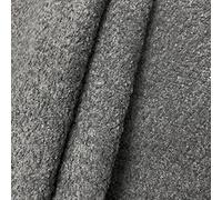 Soft Teddy Boucle Slubbed Curled Fire Retardant Nubby Upholstery Fabric by The Metre - Charcoal Grey