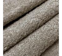 Soft Teddy Boucle Slubbed Curled Fire Retardant Nubby Upholstery Fabric by The Metre - Clay