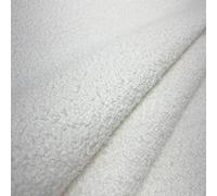 Soft Teddy Boucle Slubbed Curled Fire Retardant Nubby Upholstery Fabric by The Metre - Ivory