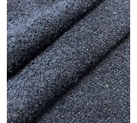 Soft Teddy Boucle Slubbed Curled Fire Retardant Nubby Upholstery Fabric By The Metre - Navy Blue