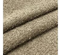 Soft Teddy Boucle Slubbed Curled Fire Retardant Nubby Upholstery Fabric by The Metre - Sand
