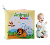Soft Teething Books, Baby Bath Books, Ruched Fabric Activity Book | High Contrast Teething Resistant Fabric Book, Soft Fabric Activity Book
