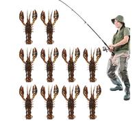 Soft Texture Natural Aroma Flowing Design - Pack of 10 Crayfish Bait | Realistic Crayfish Crankbait | Soft Lures for Water Bodies River Aquarium Freshwater and