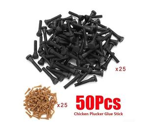 Soft Texture Rubber Fingers for Poultry Feather Removal Easy Install | 50pcs total, 25 black 25 brown, fits most machines, natural rubber, high durability