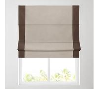Soft Textured Ara Bordered Roman Blinds - Durable Fittings Easy Fit (Natural/Brown 183cm)