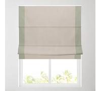 Soft Textured Ara Bordered Roman Blinds - Durable Fittings Easy Fit (Natural/Sage 183cm)