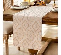 Soft Textured Polyester Table for runner in Neutral Tones with Modern Floral Design for Dining Room TV Stand and Entryway(Placemat 35 * 45 Begonia - Rice)